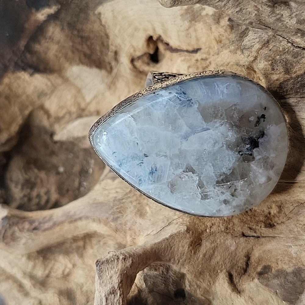 Moonstone Adjustable Ring - 925 Plated - image 2